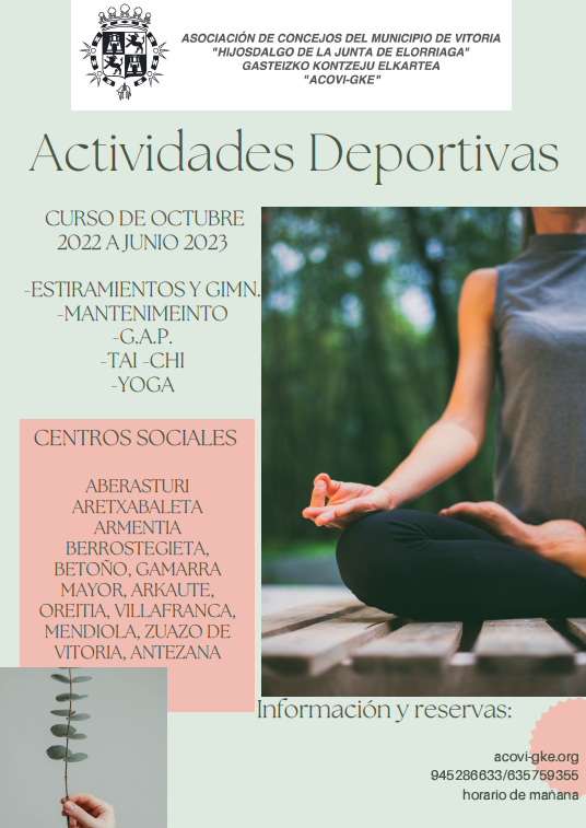 Actividades Culturales y Deportivas Zona Rural Vitoria-Gasteiz Octubre 2022- Junio2023 @ Casa de Juntas de Elorriaga